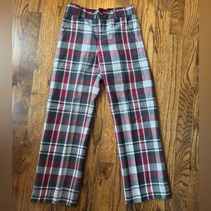 Janie and Jack boys size 7 wool dress pants gray and maroon plaid like new!